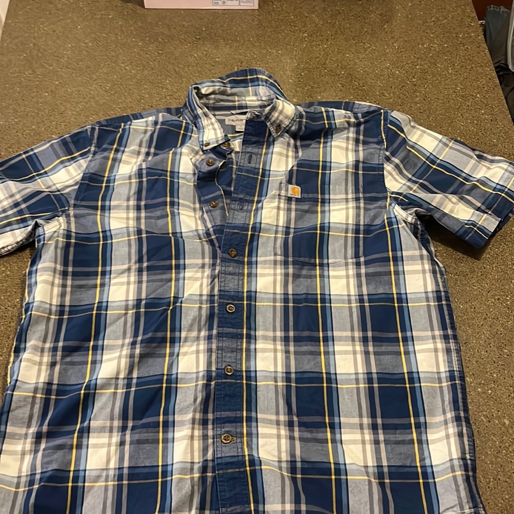 Men’s 100% cotton large short sleeve button down